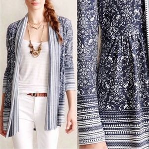 Anthropologie One September Pocono Cardigan Blue White S